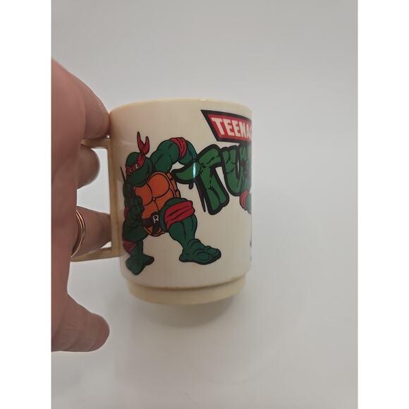 Vintage 1989 Mirage Studios Cup Teenage Mutant Ninja Turtles Beige Mug - Picture 2 of 6